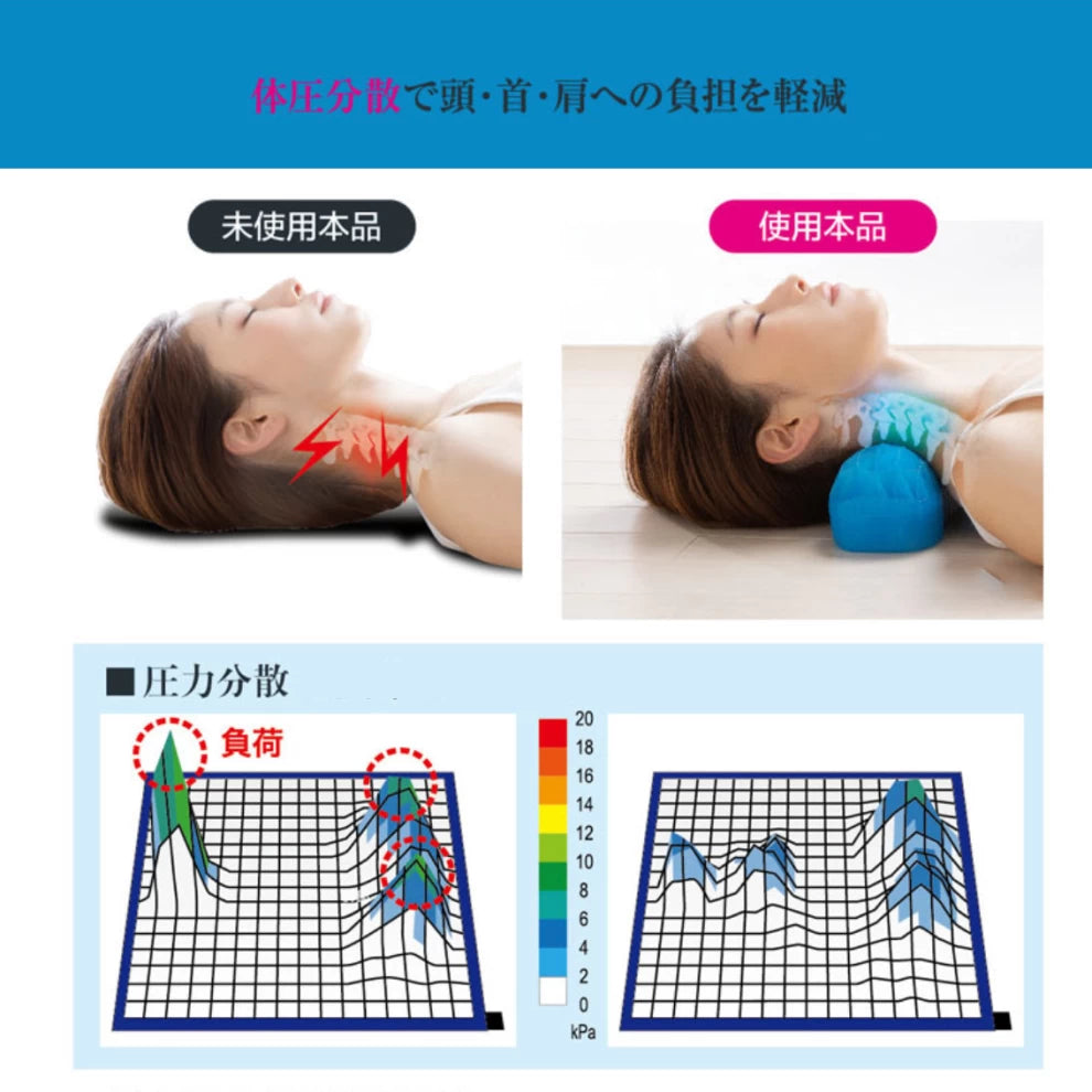 Waist/Neck Pressure Relief Silicone Cushion - Black Sleeve Blue Cushion