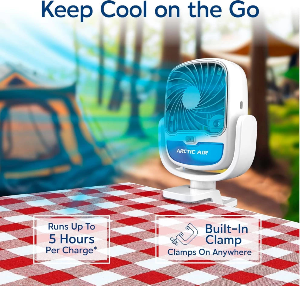 Arctic Air Grip Go – Cordless Portable Clamp-On Air Cooler