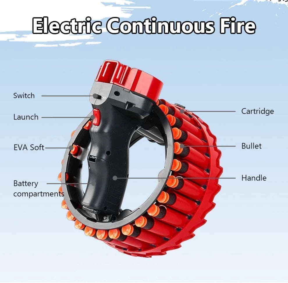 Automatic Rapid Fire Electric Soft Bullet Gun with 28 Pcs Soft Bullets