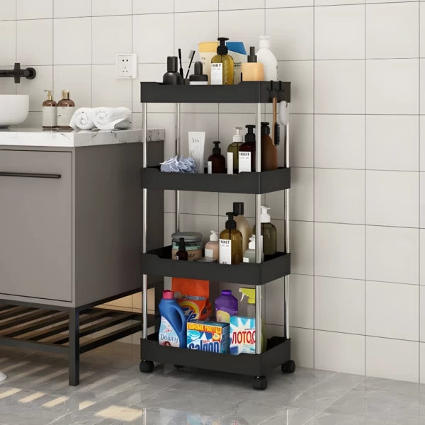 4-Tier Kitchen Trolley Fruit & Vegetable Basket Storage Rack-91cm