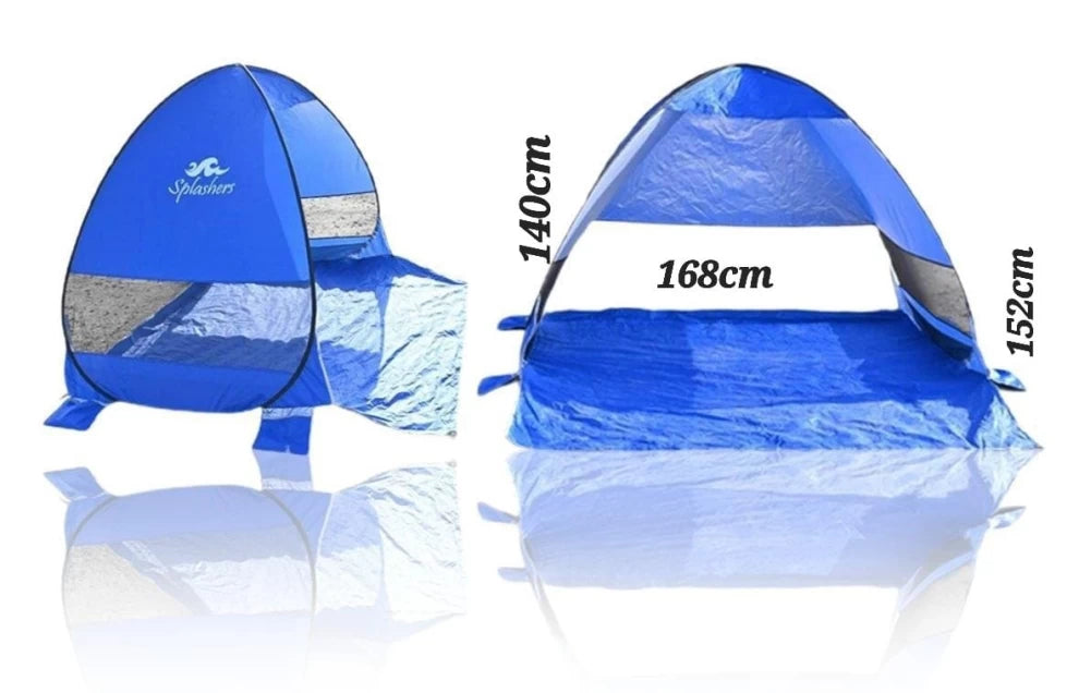 SPLASHERS Folding Pop-Up Tent – Blue (140 x 168 x 152 cm)