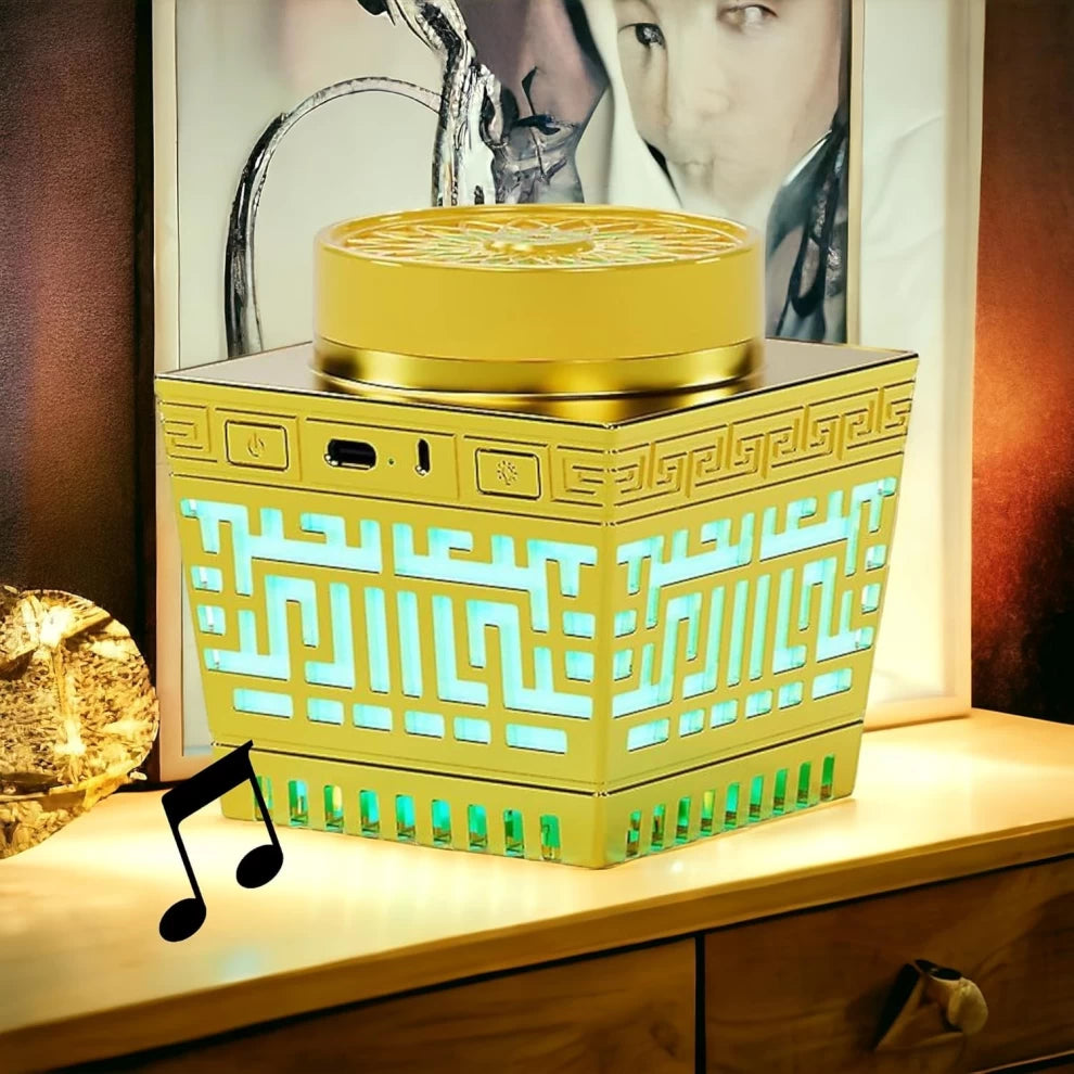 3-in-1 Electric Bluetooth Bakhoor Burner With Quran Speaker Lamp Azan Clock Rechargeable Oud Holder