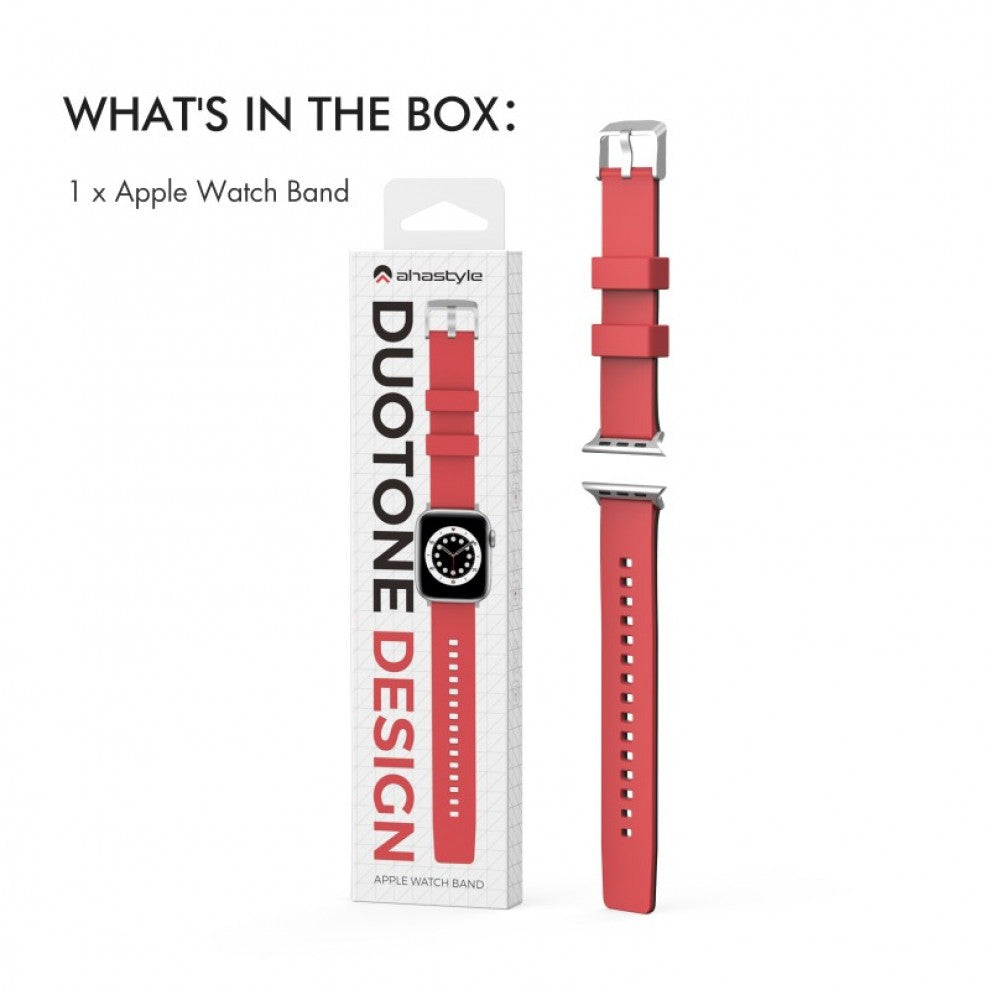 AhaStyle Band With DuoTone Design for Apple Watch 42/44mm-Red