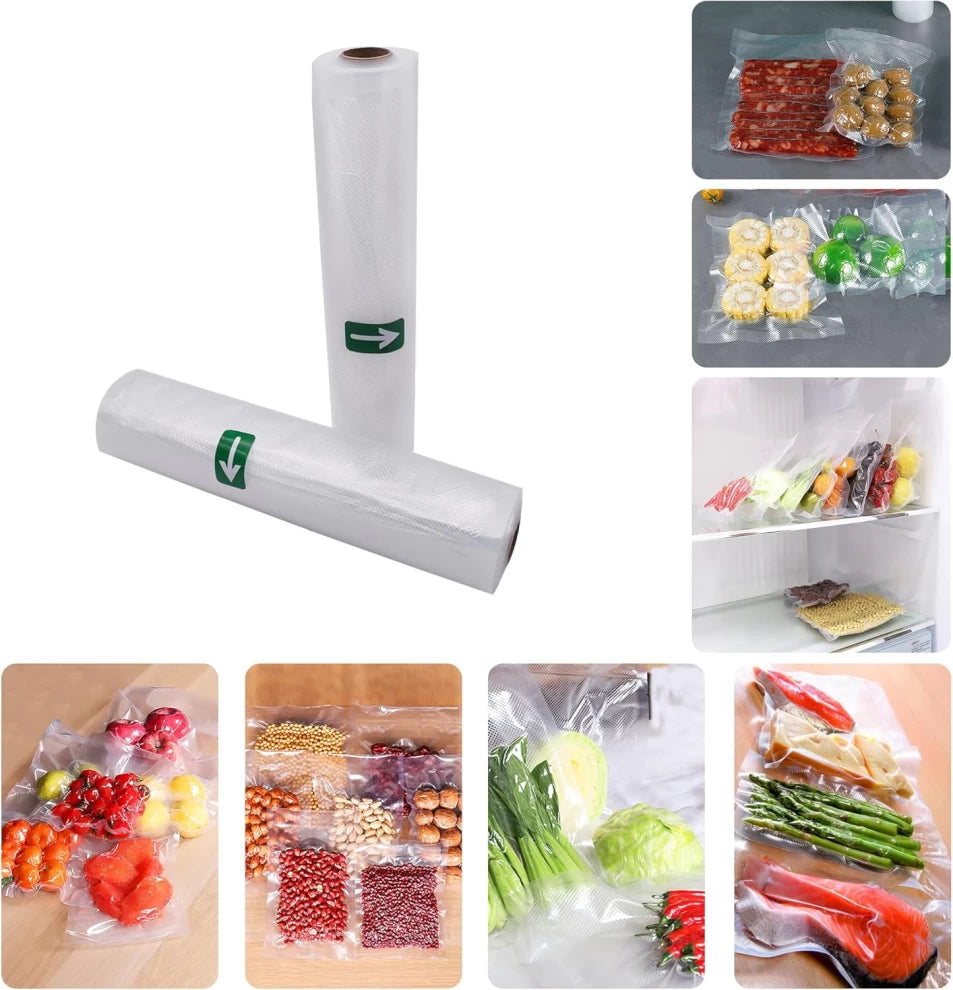 Vacuum Sealer Bags – 2 Rolls (25cm × 500cm) for Food Storage & Preservation