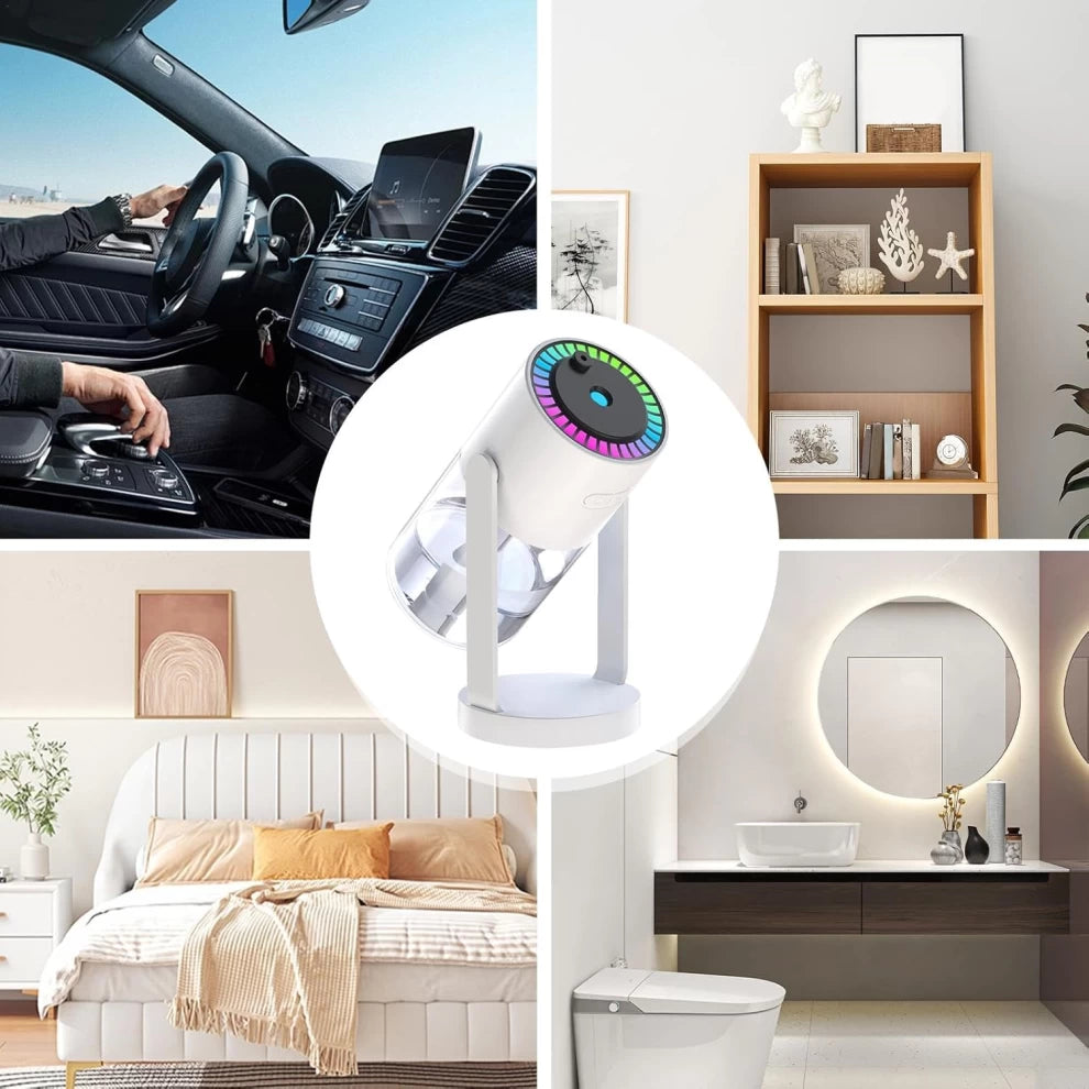 USB Humidifier with Starry Sky Projector & Timer – 6-8 Hours Auto-Off (White)