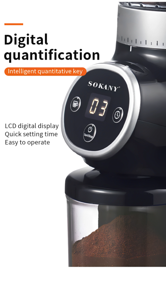 Sokany Digital Coffee grinder - 31 Precise Coffee Bean Grinding Setting