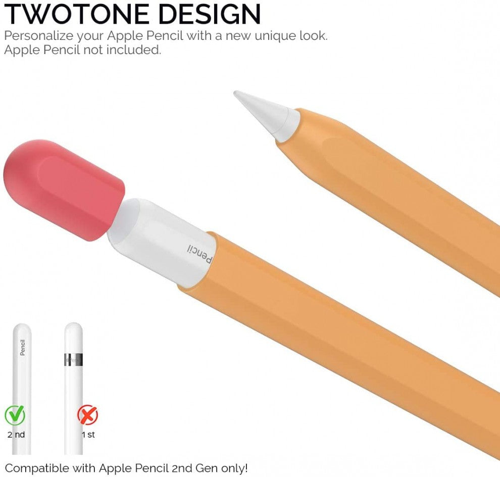 AhaStyle Duotone Ultra Thin Apple Pencil Sleeve (2nd Gen) - Orange/Red