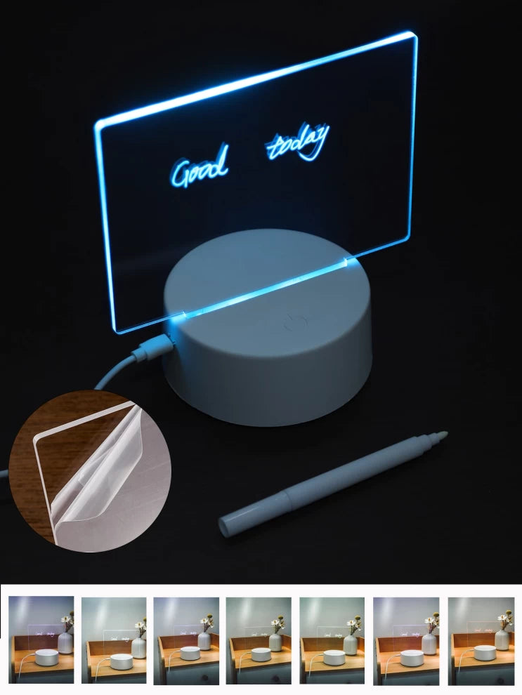 3D Night Light Erasable Writing Board