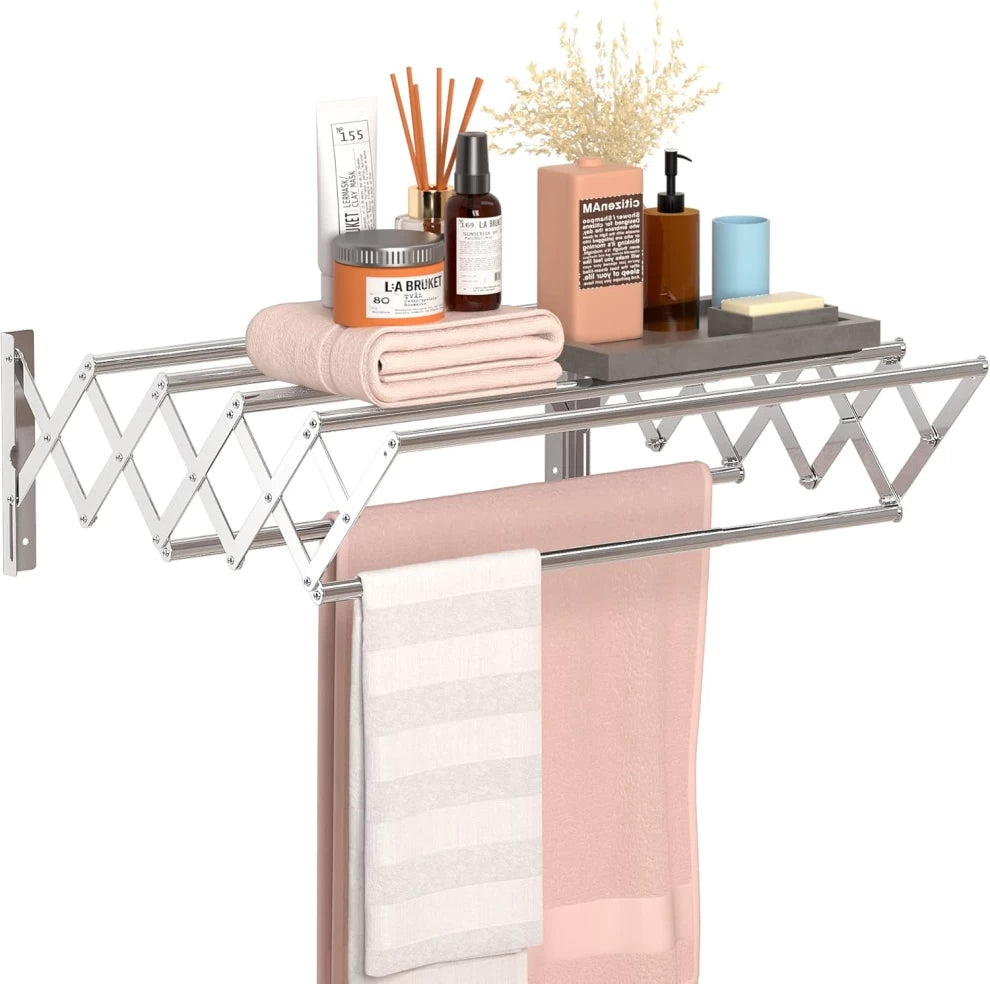 wall mounted folding clothes drying rack 100cm