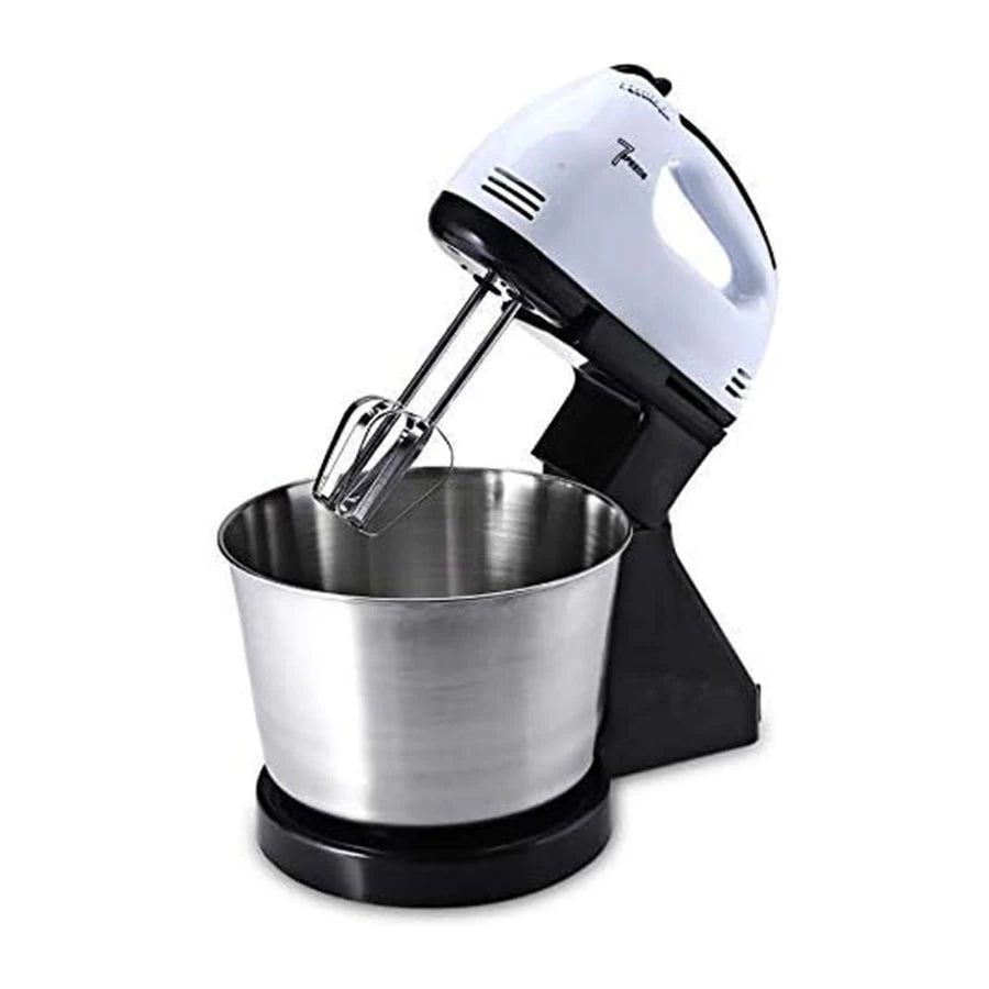 7-Speed Mixer Machine Electric Hand Whisk Egg Beater Baking Blender Mixing Bowl