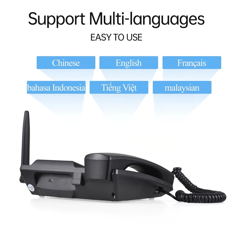 Wireless GSM Desk Phone with 2 SIM cards slots-ReChargable Battery