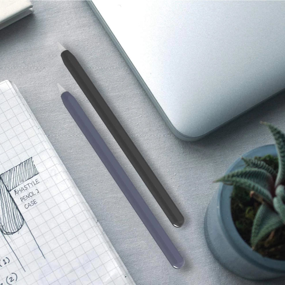 AhaStyle Silicone Apple Pencil Sleeve (2Pack) - Navy Blue/Light Blue