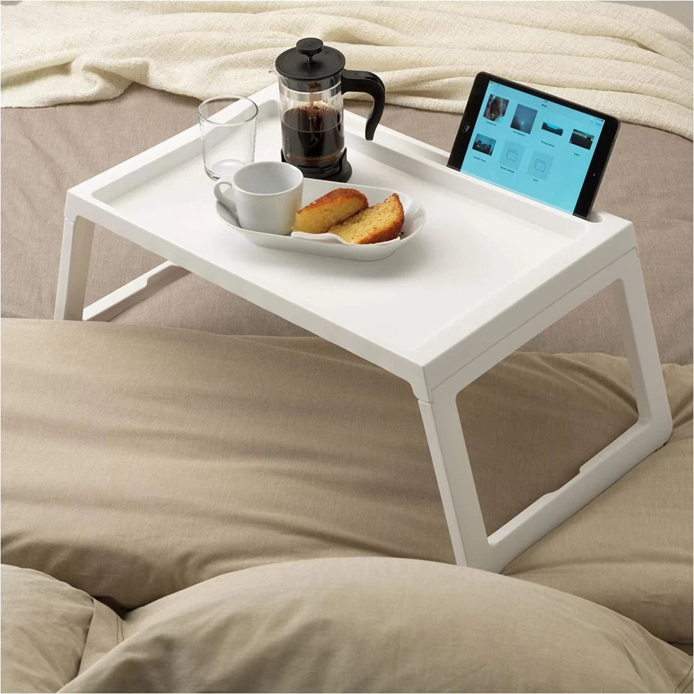 Small Folding Table with Stand - White