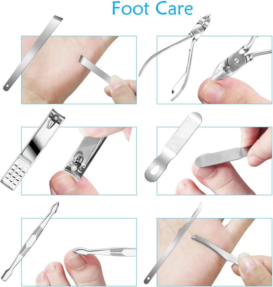 19-in-1 Manicure & Pedicure Kit – Professional Nail Care Set with Travel Case