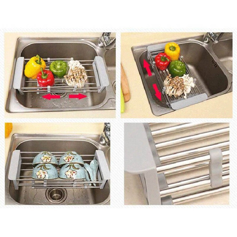 Adjustable Sink Dish Drying Rack Kitchen Organizer