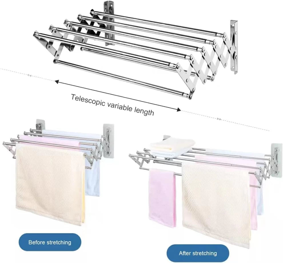 wall mounted folding clothes drying rack 100cm