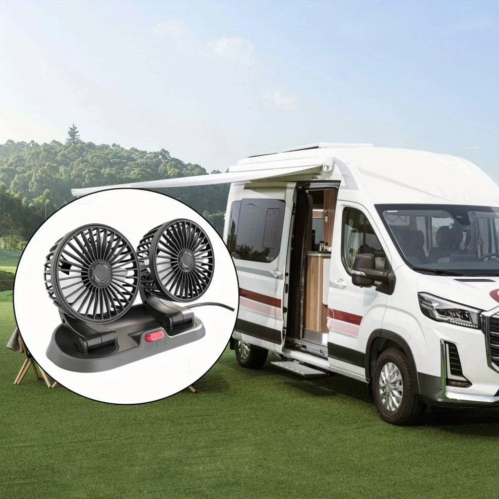 Car Cooling Fan Dual Head Lighter Powered -12V