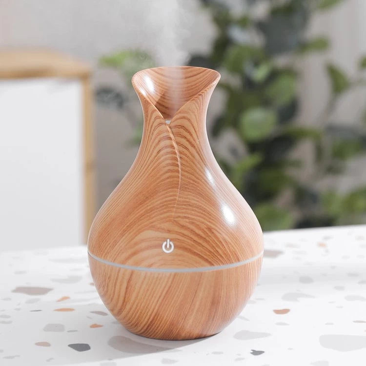 Wood Grain USB Humidifier ,Aroma Diffuser, Night Light Essential Oil Air Purifier