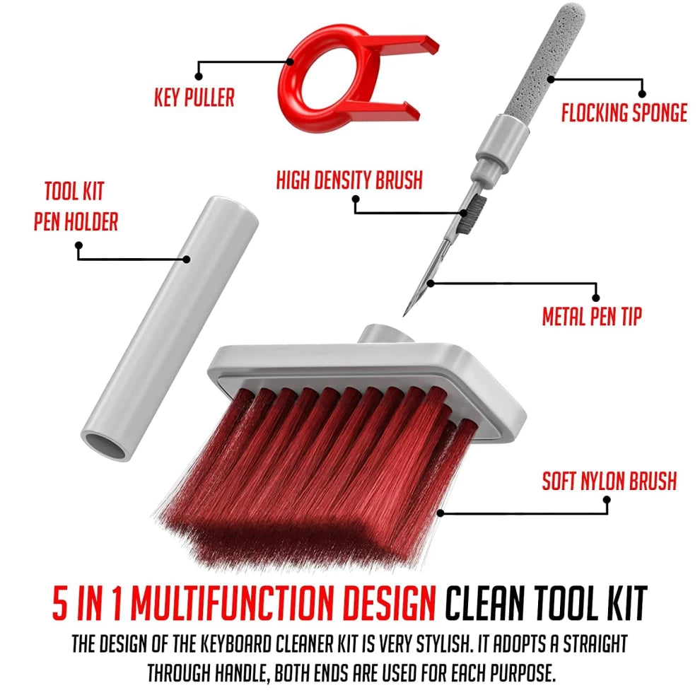 5-in-1 Multi-Function Keyboard and Earphones Cleaning Brush