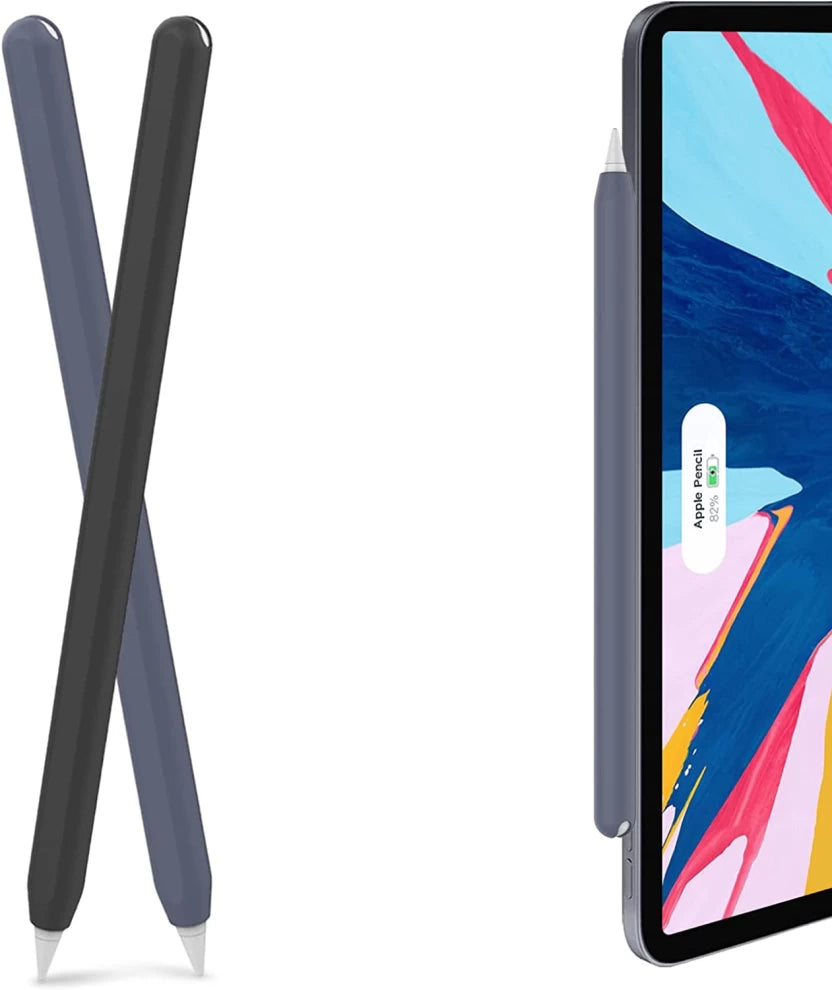 AhaStyle Silicone Apple Pencil Sleeve (2Pack) - Navy Blue/Light Blue