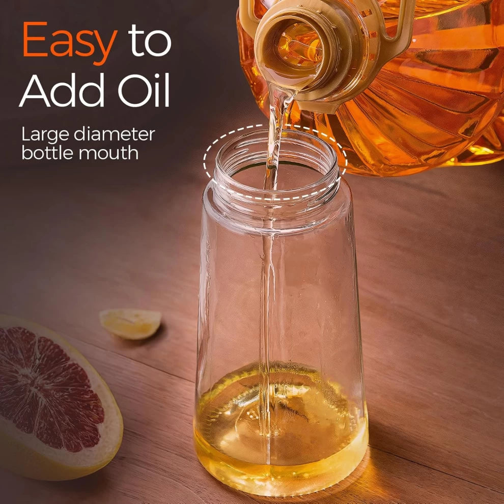 2-in-1 Oil Sprayer & Dispenser Bottle – (500ml) Premium Glass Oil Mister