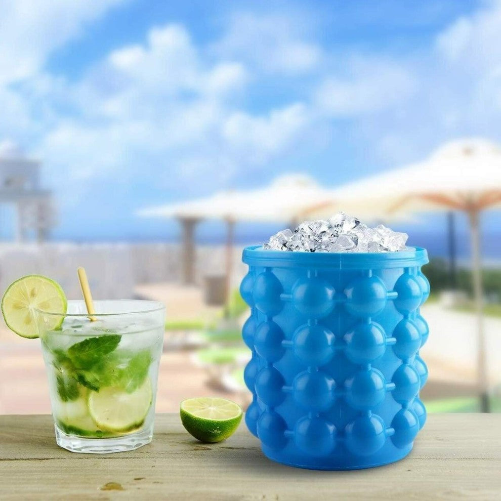 Silicone Ice Bucket Mold With Lid Large Space Saving Cube Maker