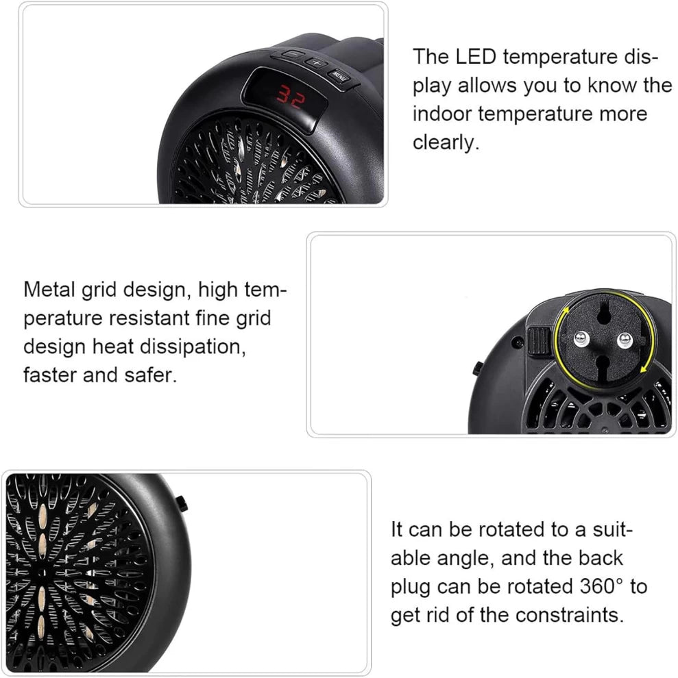 Small Plug-In Portable Mini Fan Heater 900W