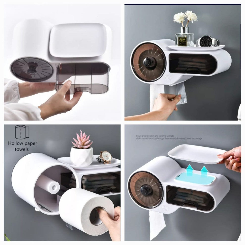 Wall Mounted Plastic Tissue Paper Holder Bathroom