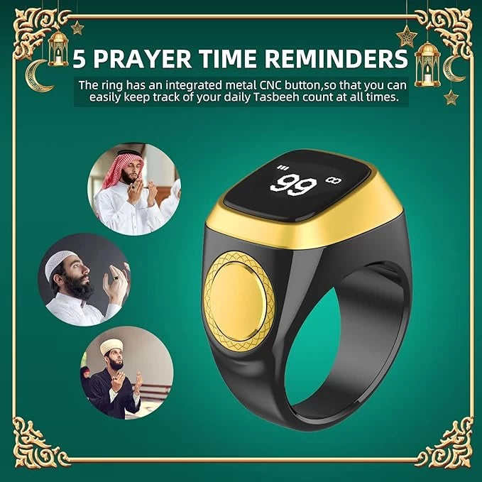 Smart Tasbih Ring with Finger Counter 22MM