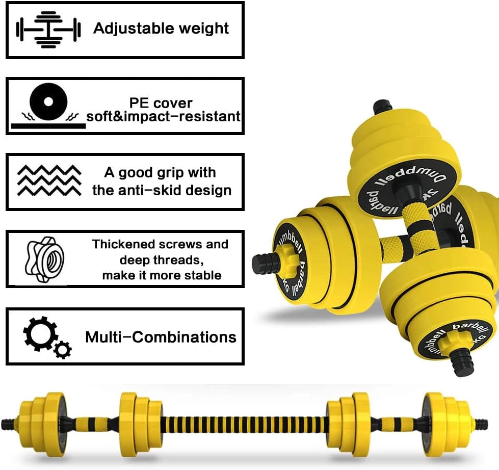 Adjustable Dumbbell Barbell Weight Training Set for Home -18.3kg