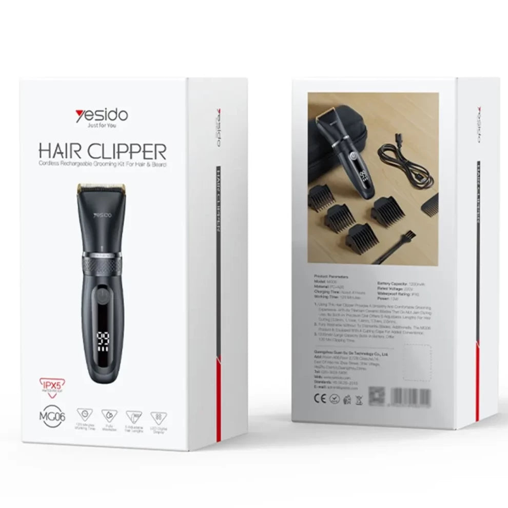 YESIDO Hair Clipper – Professional Cordless Grooming Tool MG06