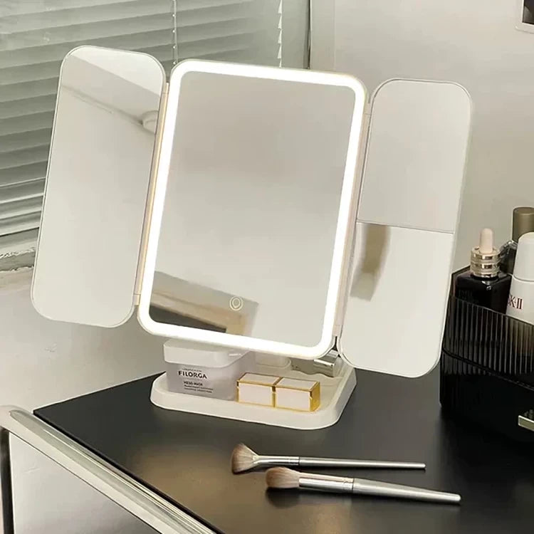 Three-Sided Folding Makeup Mirror Desktop