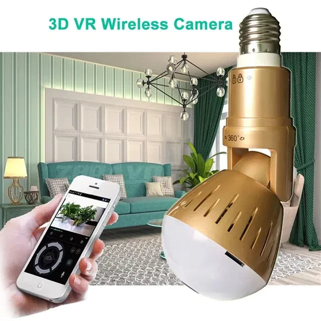 WiFi Light Bulb Security Camera 360° Fisheye View -2MP