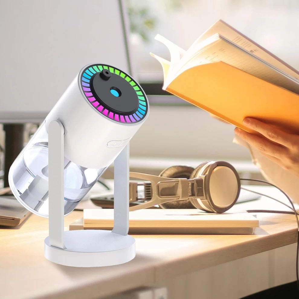 USB Humidifier with Starry Sky Projector & Timer – 6-8 Hours Auto-Off (White)