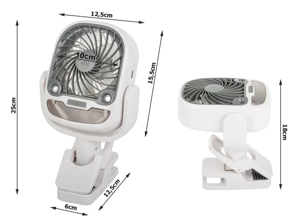 2 in 1 Battery 2000mAh LED RGB Portable Air Conditioner and USB Fan