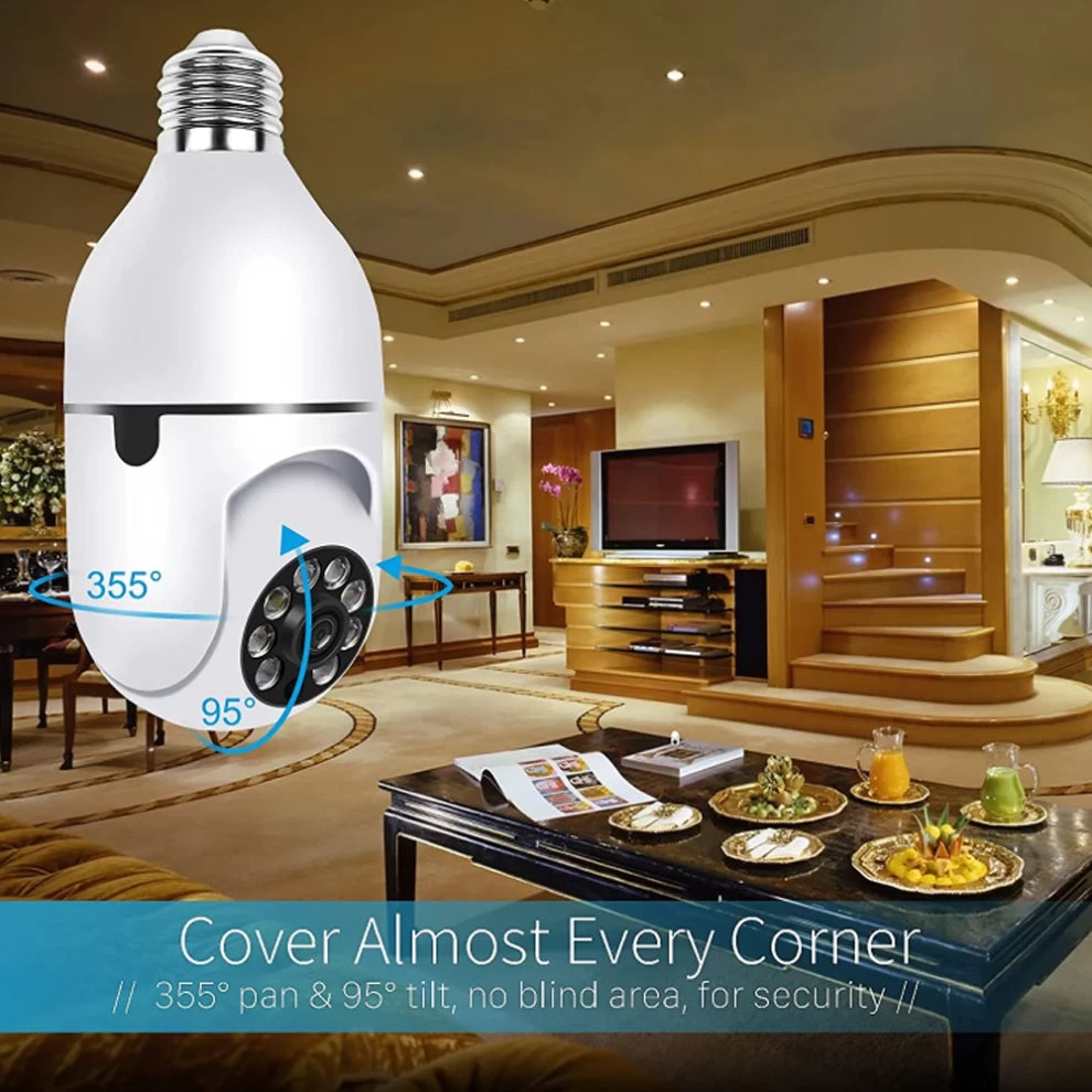 4G Wireless Wifi 180 Degree Panoramic 7Day Bulb Camera