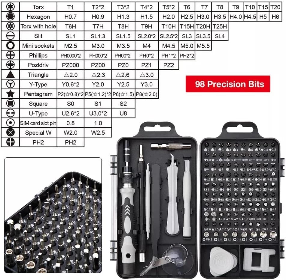 115-in-1 Military-Grade Precision Screwdriver Set – Professional Magnetic Repair Kit