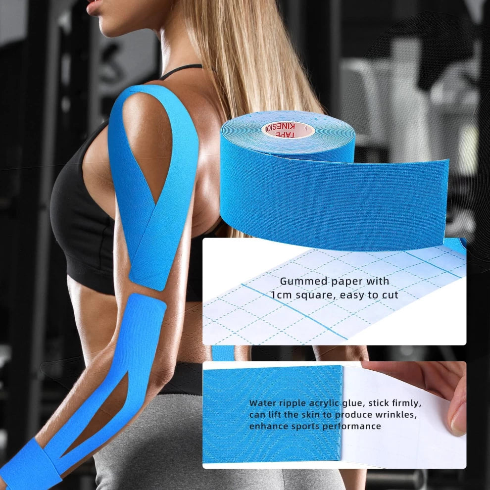 Sports Tape for Ankle, Knee Pain, Elbow & Shoulder Muscle, Uncut (Blue) 5 Meter