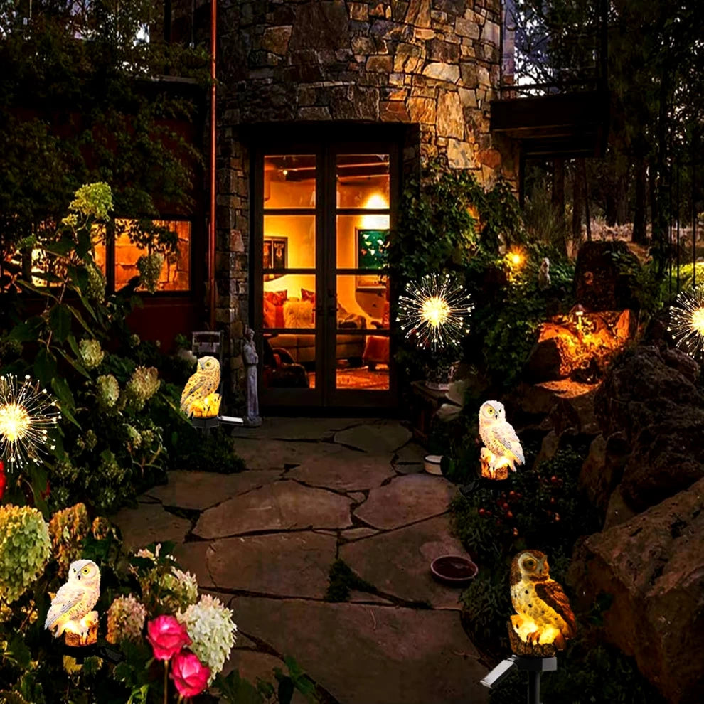 Solar Owl Garden Light Outdoor Waterproof LED Lawn Lamp