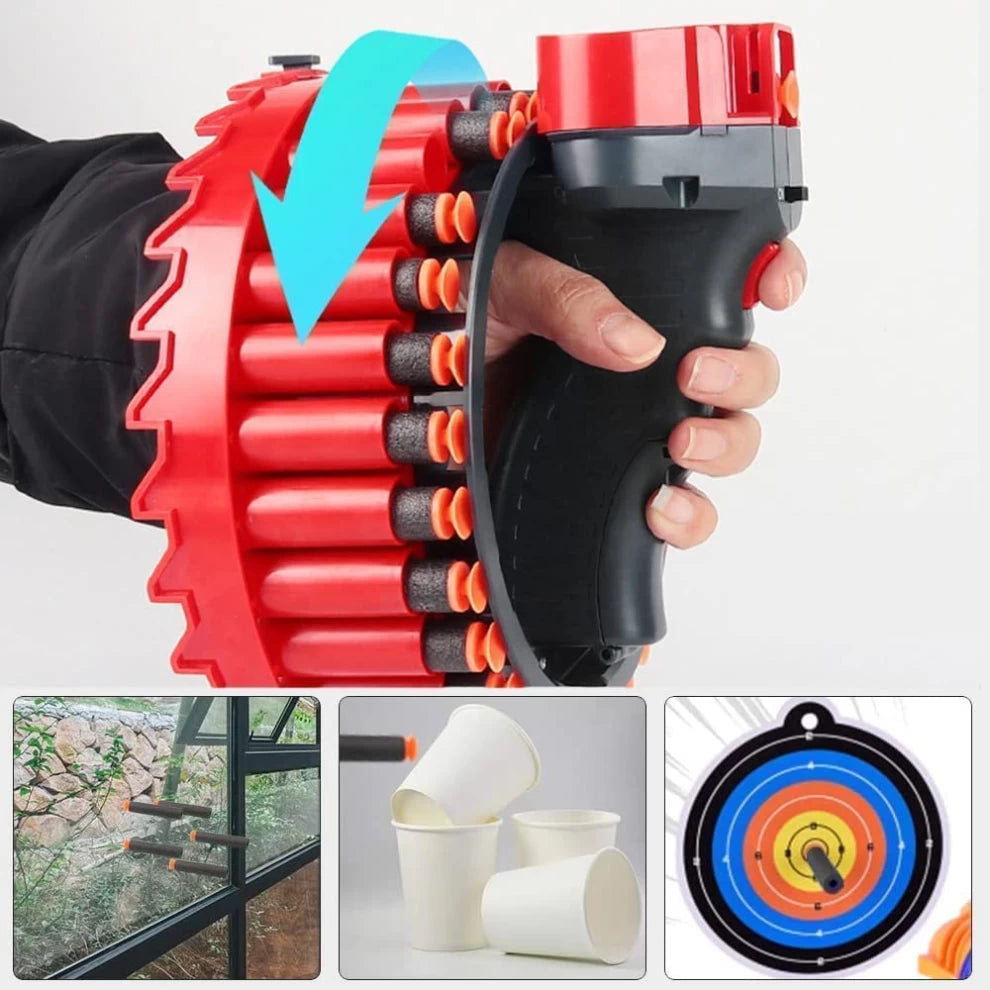 Automatic Rapid Fire Electric Soft Bullet Gun with 28 Pcs Soft Bullets