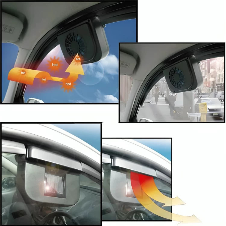 Car Fan Auto Front/Rear Window Solar- Fan Portable Powered Air Purifiers