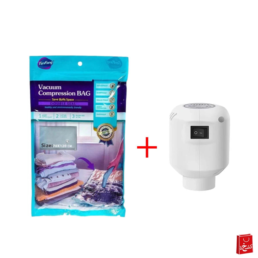 Vacuum Storage Bag With Air Pump Vacuum Sealed Compression Bag-80in110cm