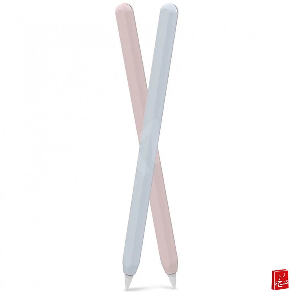 AhaStyle Silicone Apple Pencil Sleeve (2Pack) - Light Blue/Pink