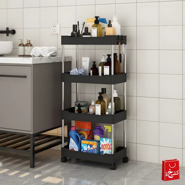 4-Tier Kitchen Trolley Fruit & Vegetable Basket Storage Rack-91cm