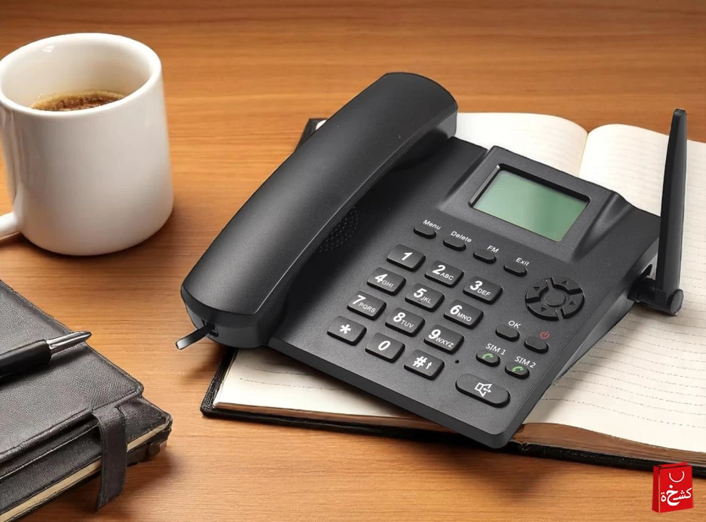 Wireless GSM Desk Phone with 2 SIM cards slots-ReChargable Battery