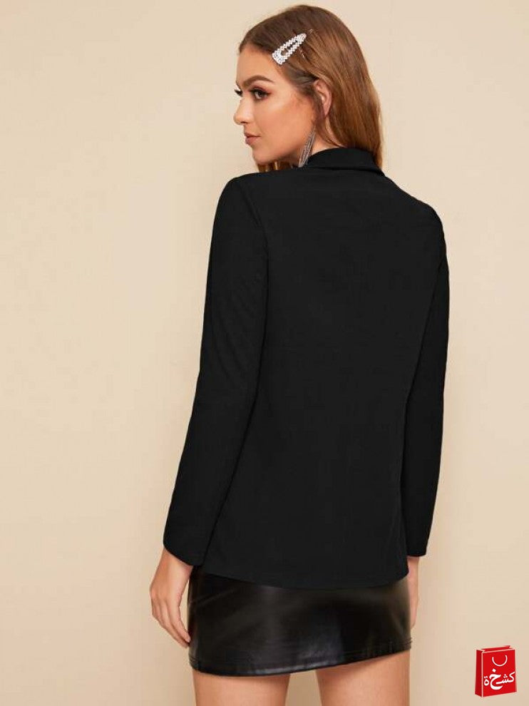 SHEIN Shawl Collar Solid Tailored Blazer