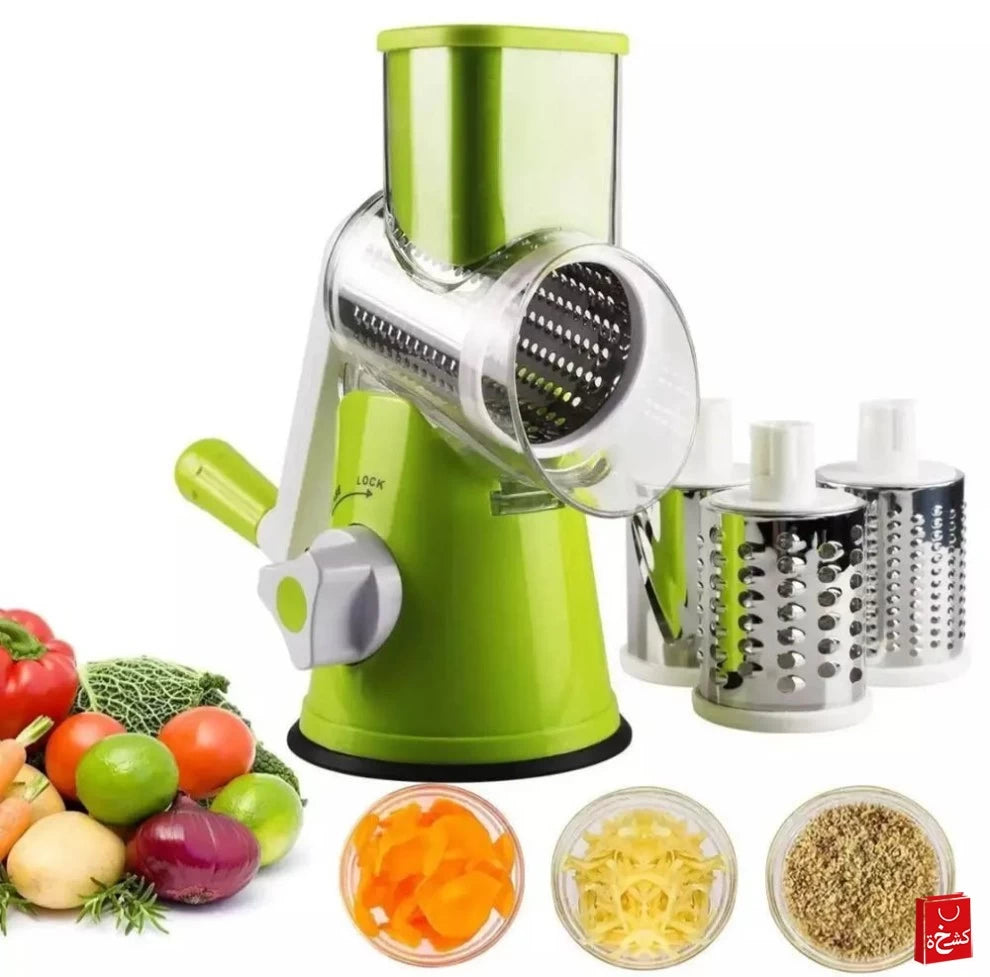 Vegetable Cutter Tabletop Drum Grater 3 Blades
