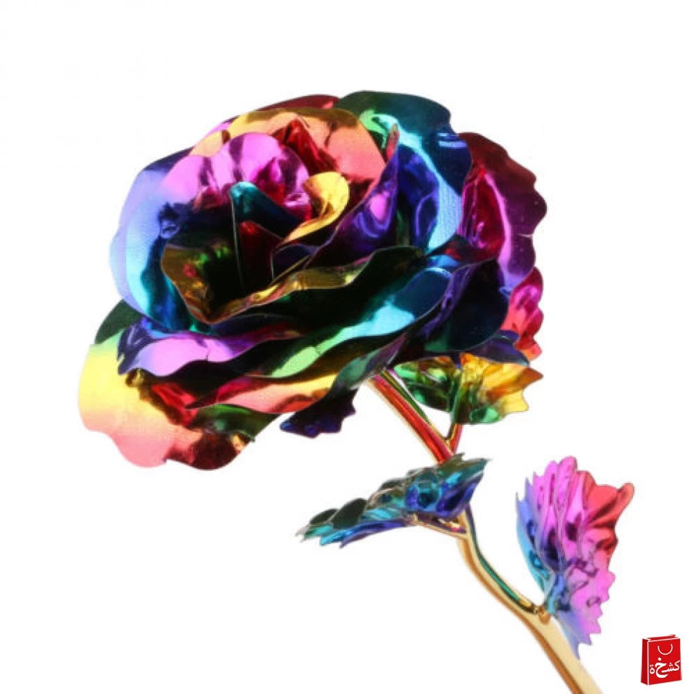 24k Gold Rose Flower Valentine's Gift - Rainbow Color