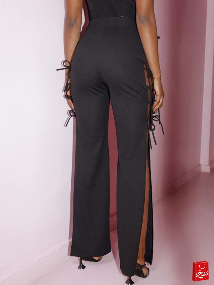 SHEIN Tied Split Thigh Side Pants