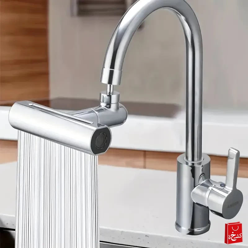 Waterfall Kitchen Faucet, 4 Modes 360° Rotation Kitchen Faucet Spray Head